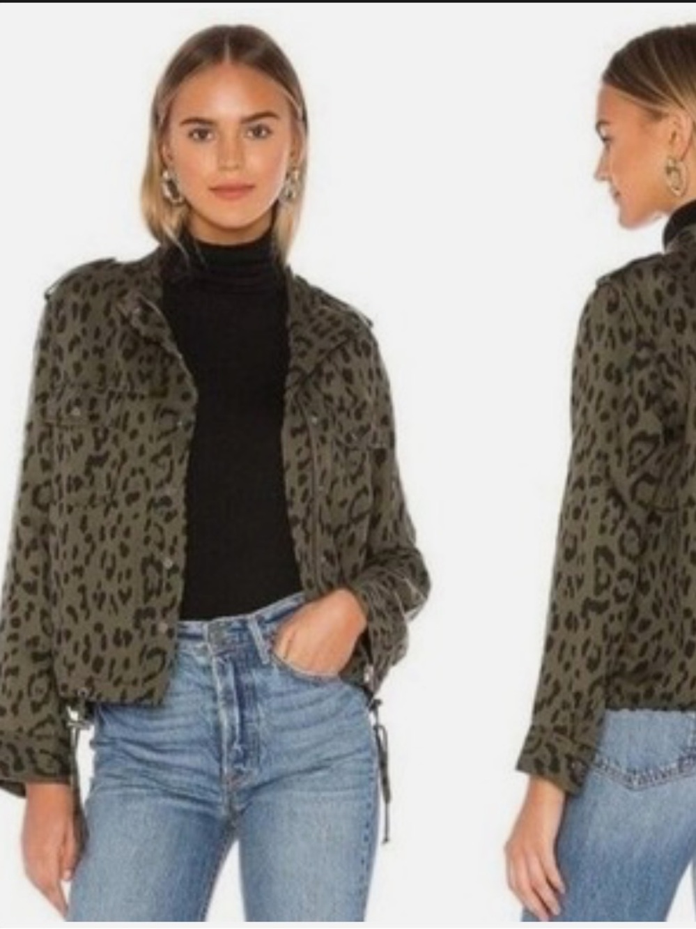 Rails Olive Leopard Utility Jacket - Picture 1 of 7